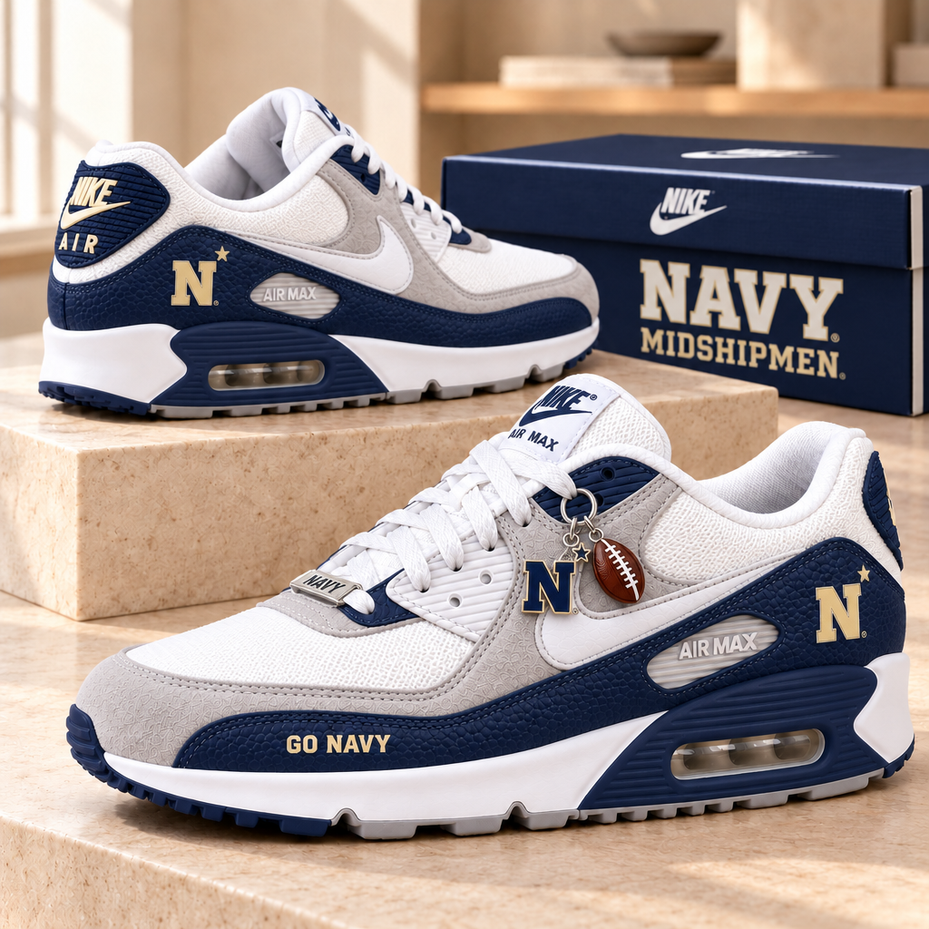 Navy Midshipmen Premium Low-Top Sneakers